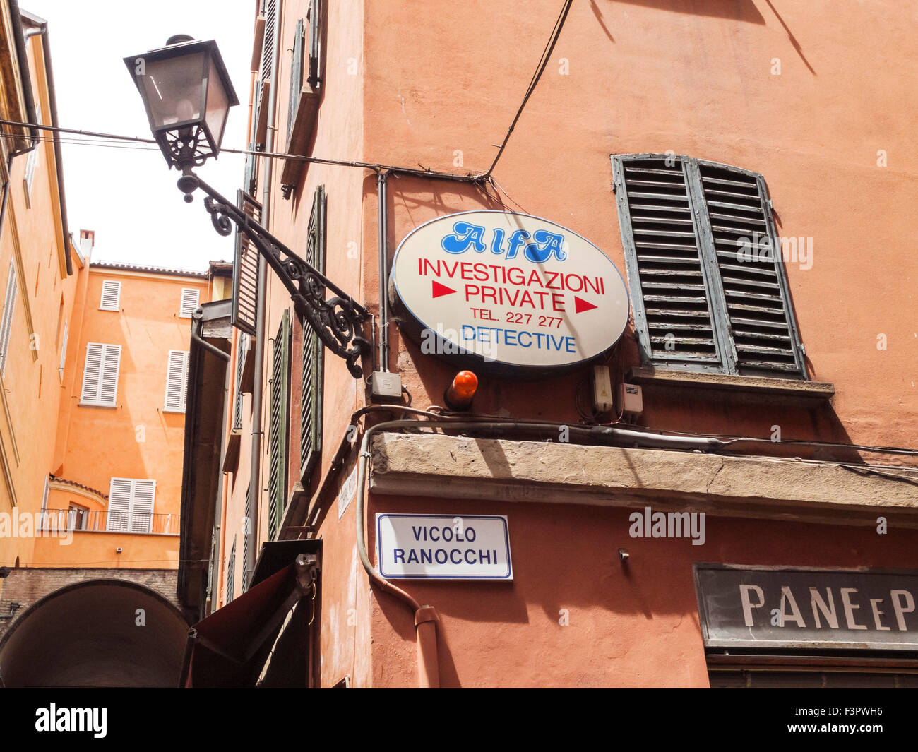 Italy, Emilia-Romagna region, Bologna - private detective agency. Stock Photo