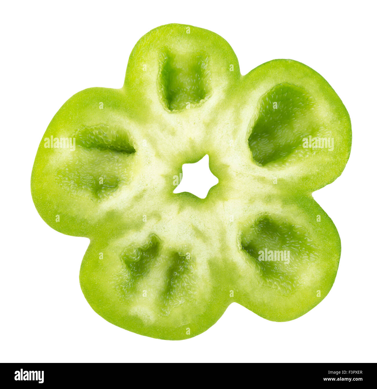green pepper slice isolated on the white background Stock Photo - Alamy