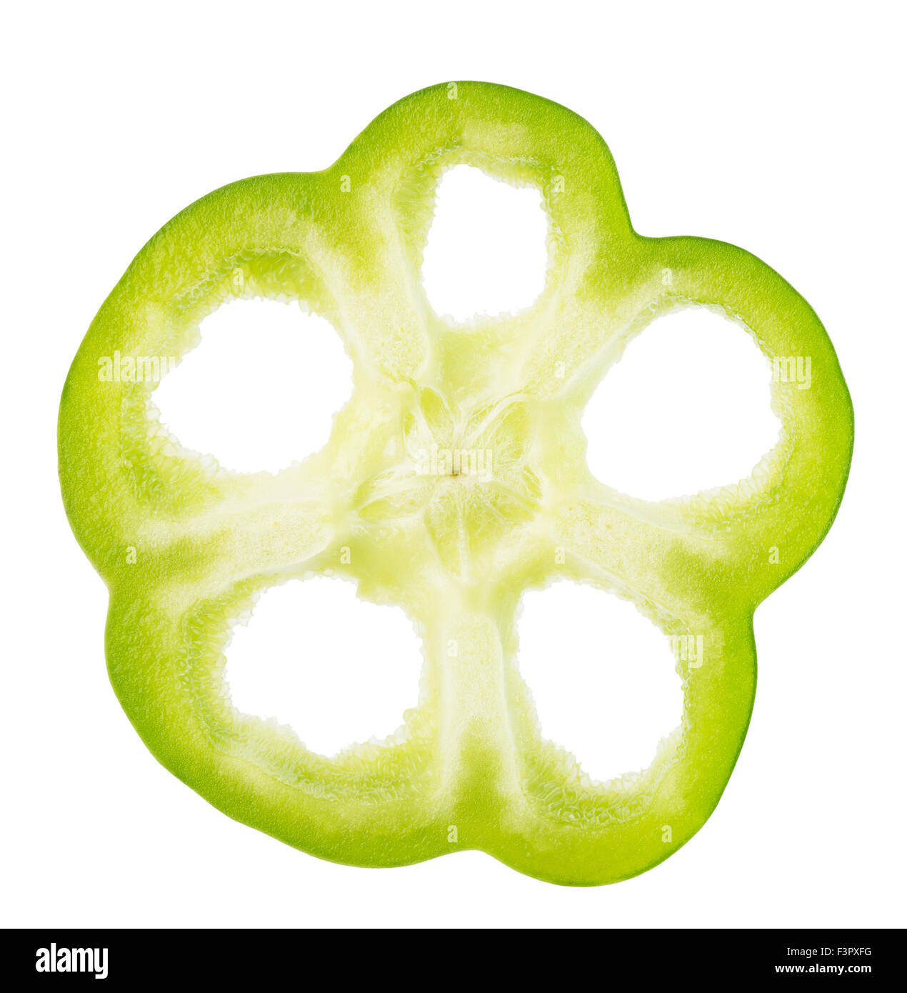 green pepper slice isolated on the white background Stock Photo - Alamy