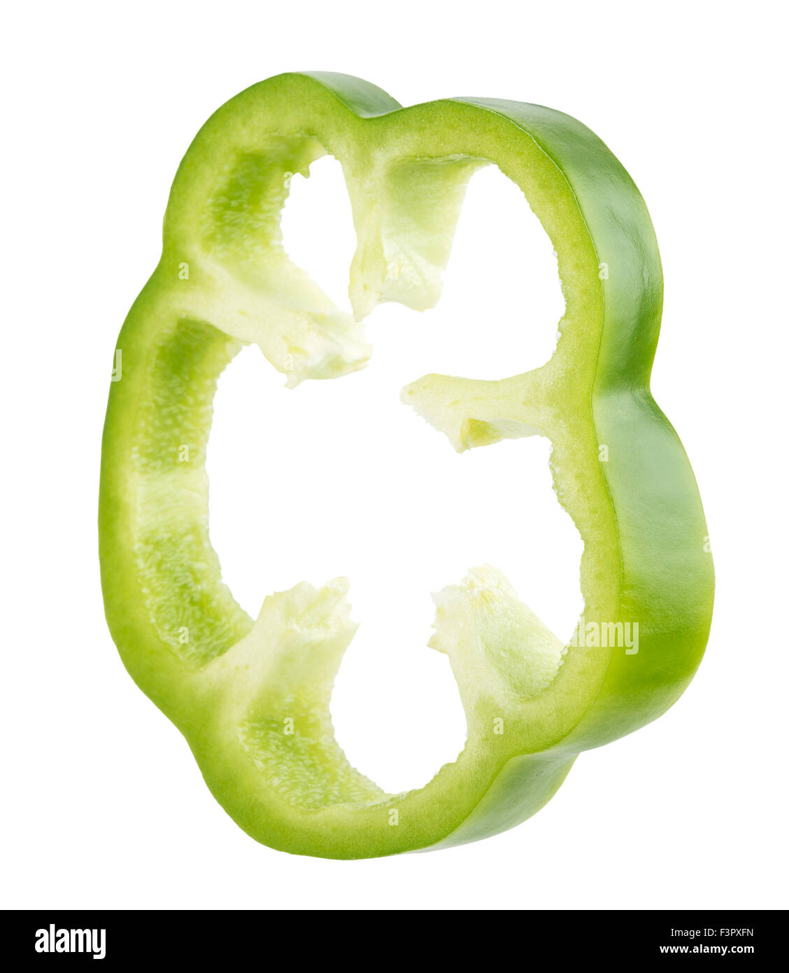 green pepper slice isolated on the white background Stock Photo Alamy