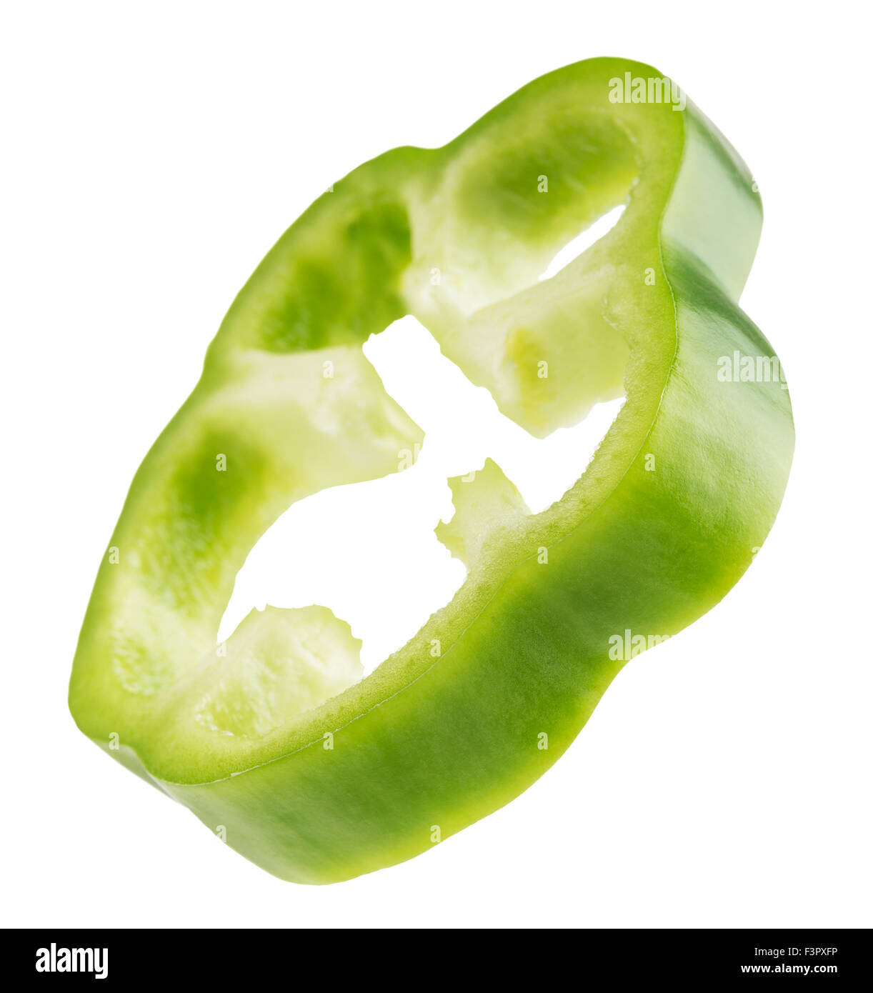 green pepper slice isolated on the white background Stock Photo Alamy