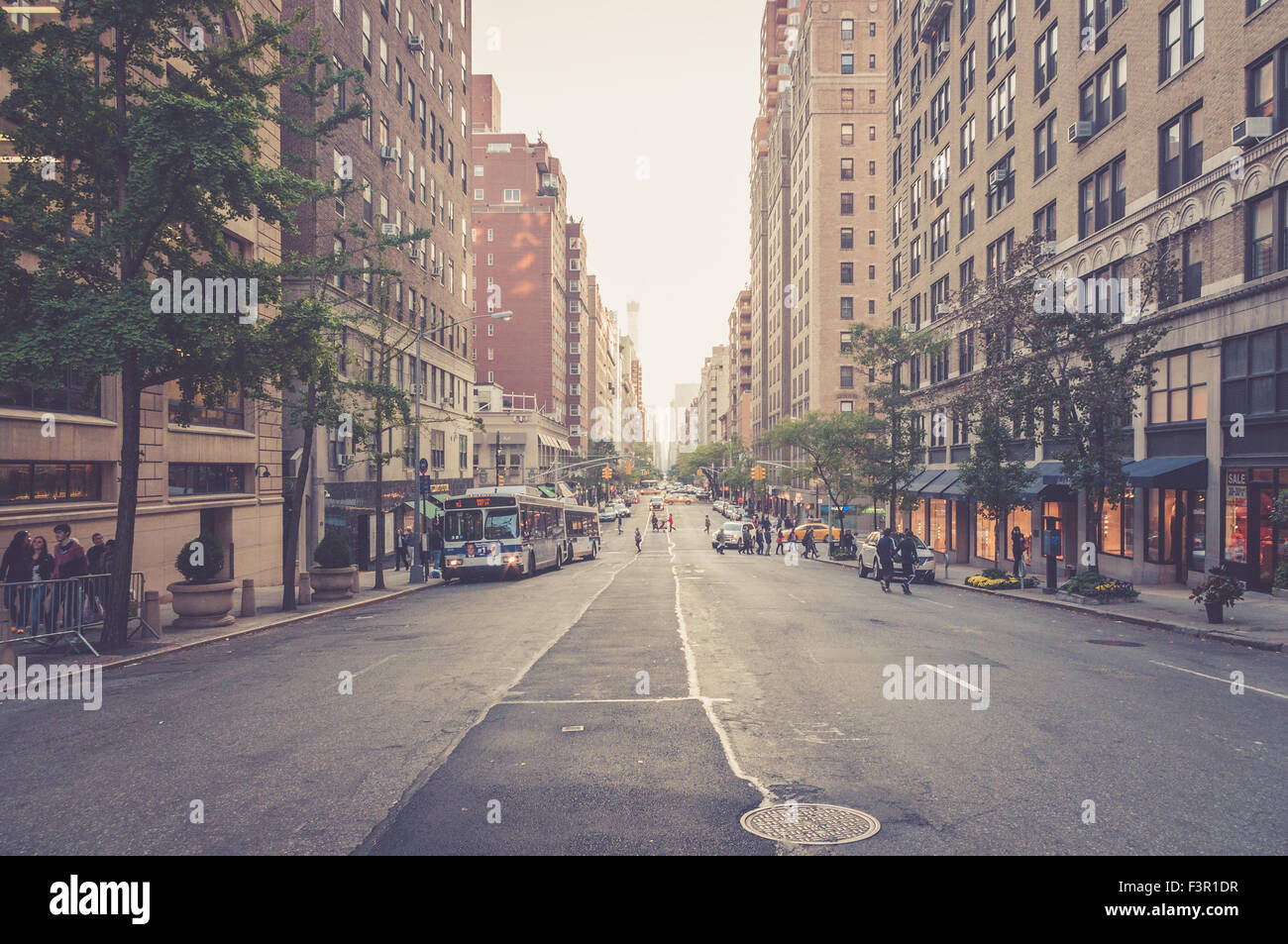 street view of Madison avenue, New York City, USA Stock Photo