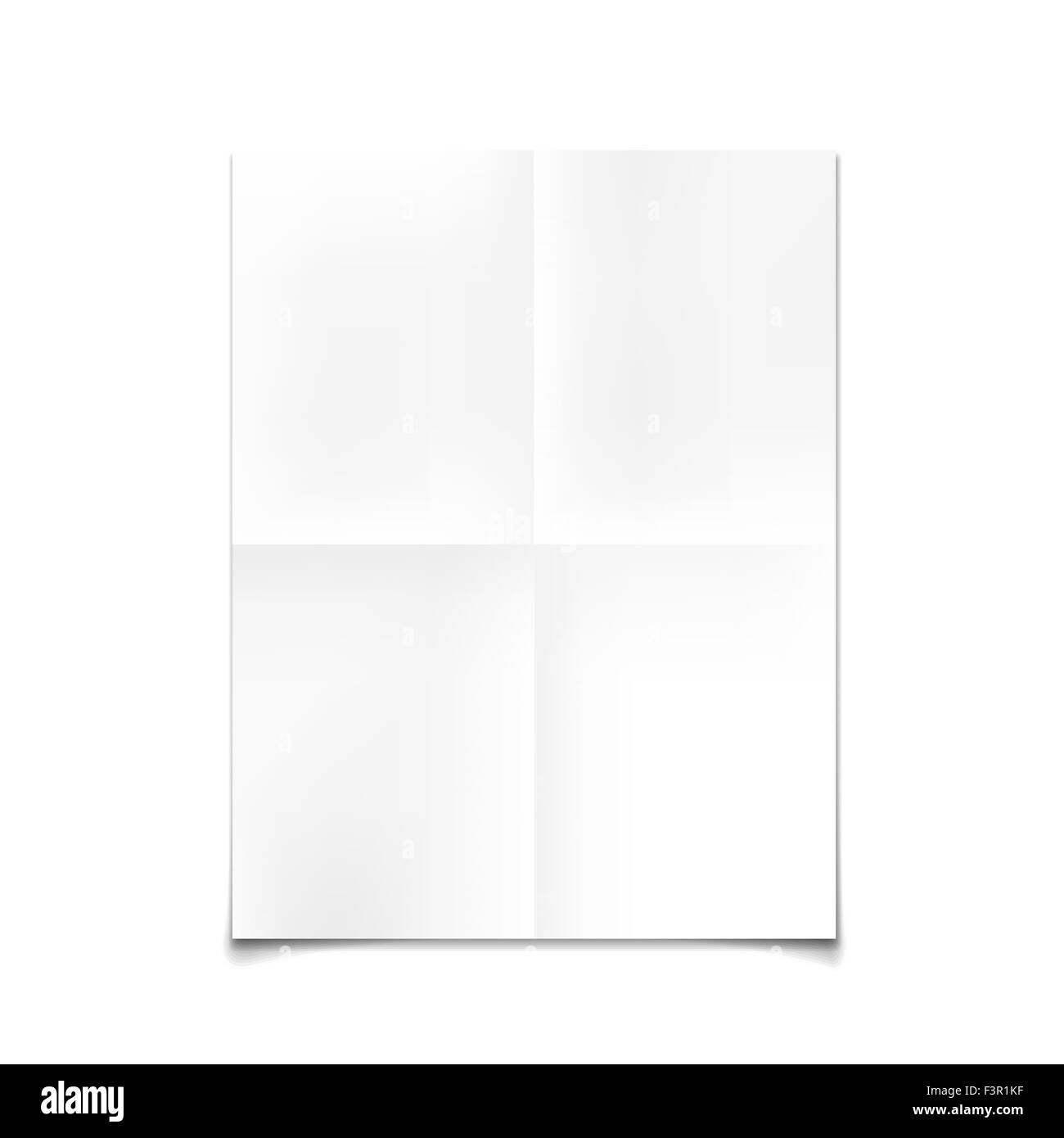 Folded paper mockup card isolated on white background Stock Vector