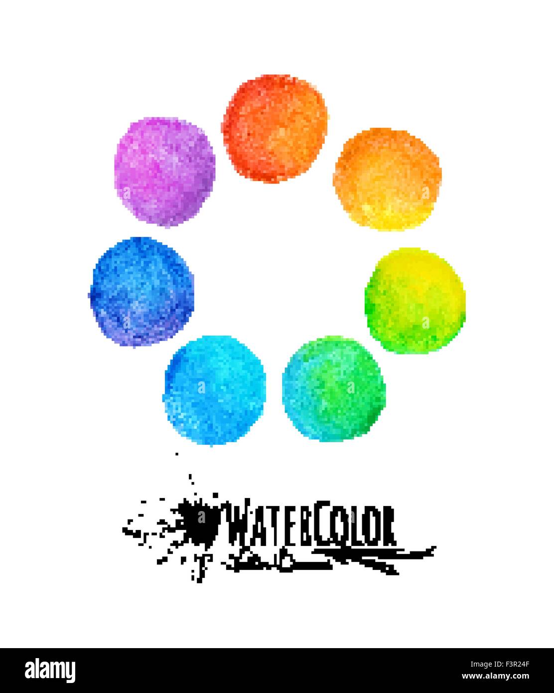 Colorful set vector isolated watercolor paint circles Stock Vector ...