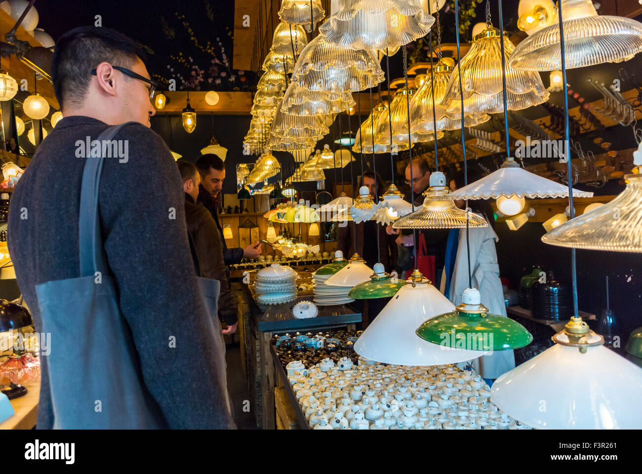 Paris, France, Chinese Tourists Shopping in French Flea Market ...