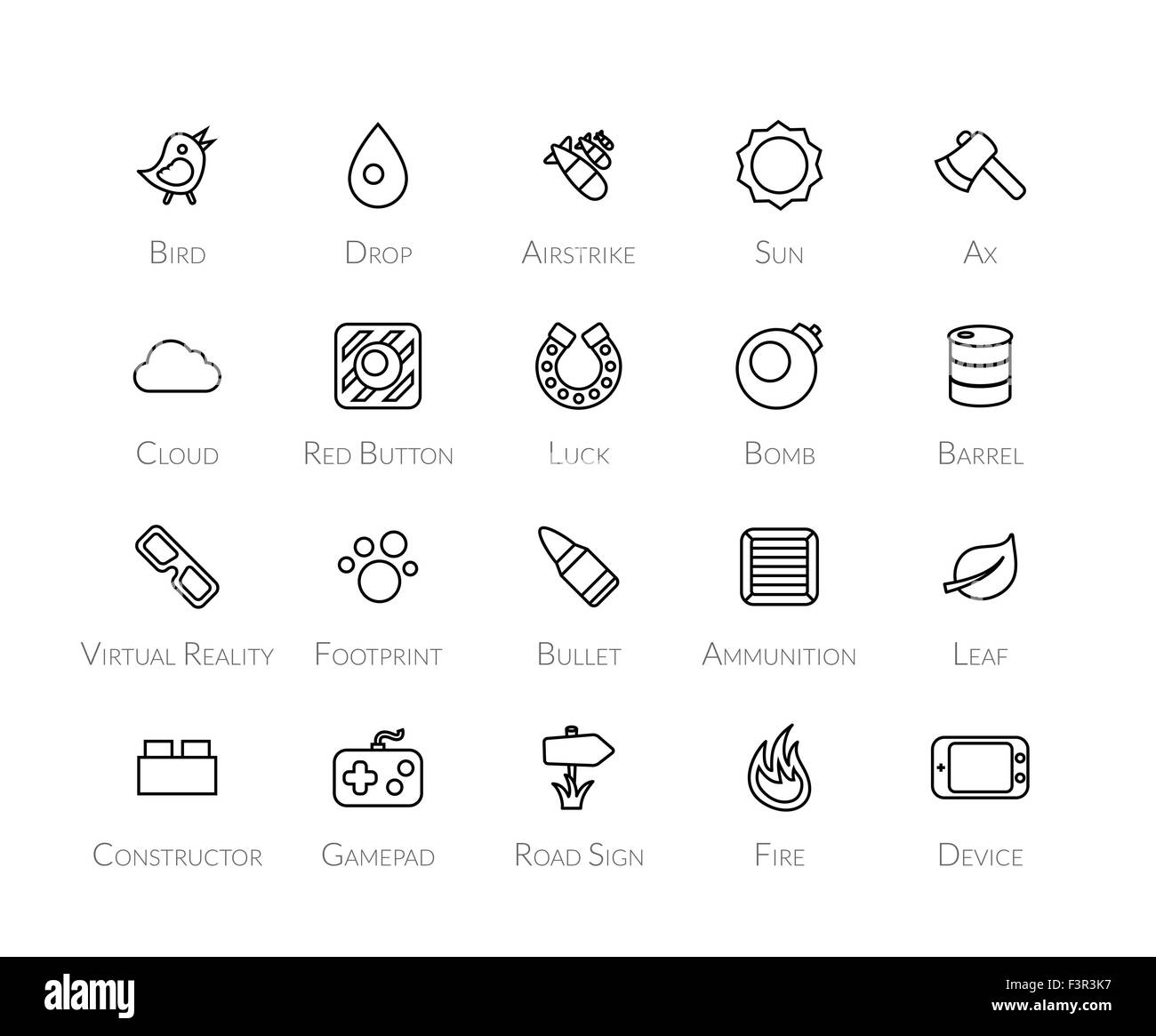 Outline icons thin flat design, modern line stroke style Stock Vector ...