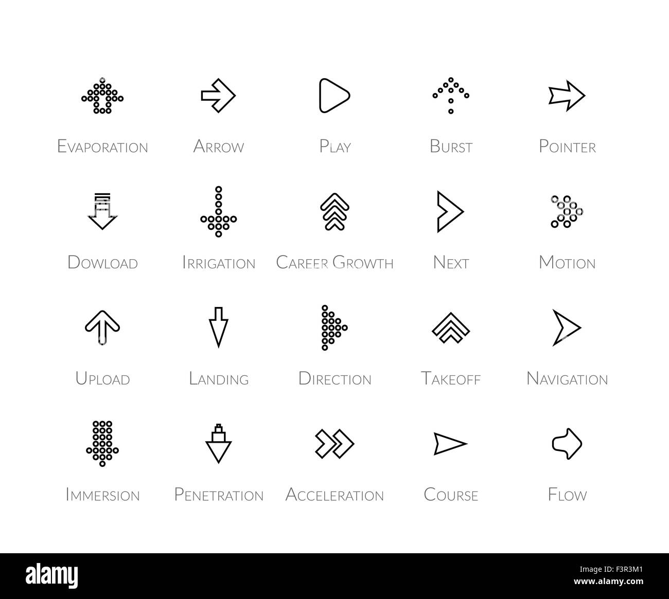 Outline icons thin flat design, modern line stroke style Stock Vector ...