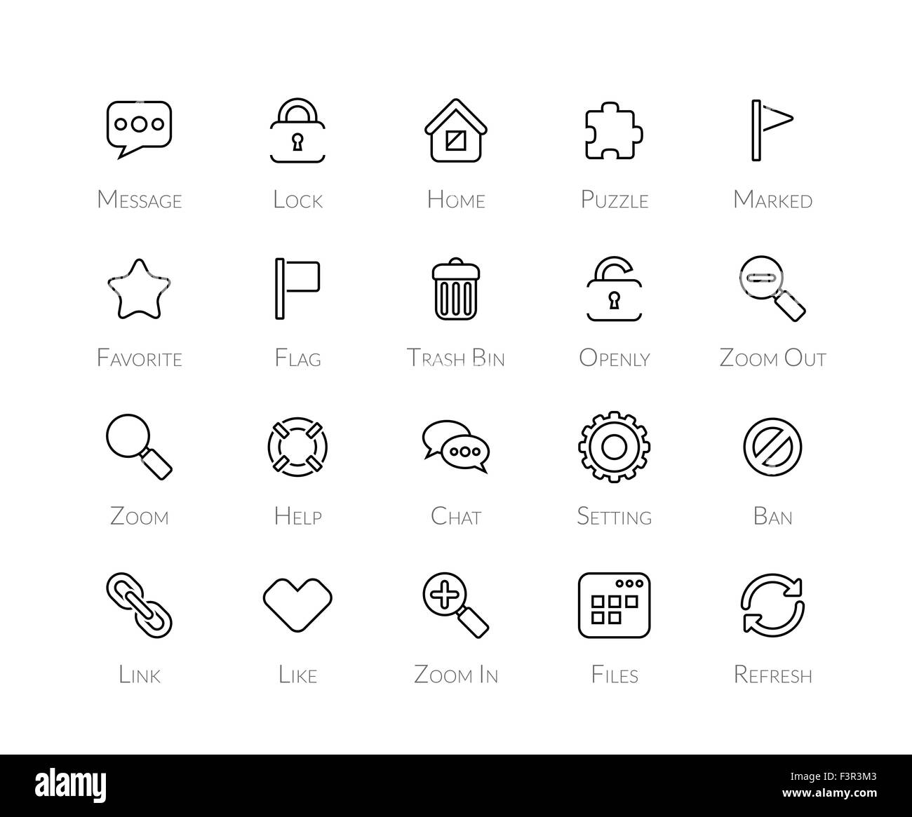 Outline icons thin flat design, modern line stroke style Stock Vector ...