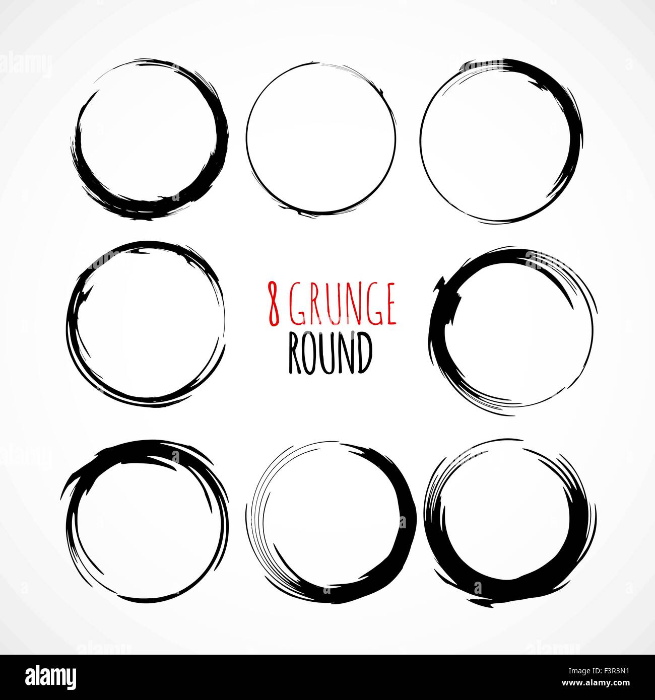 Set of vector grunge circle brush strokes Stock Vector Image & Art - Alamy