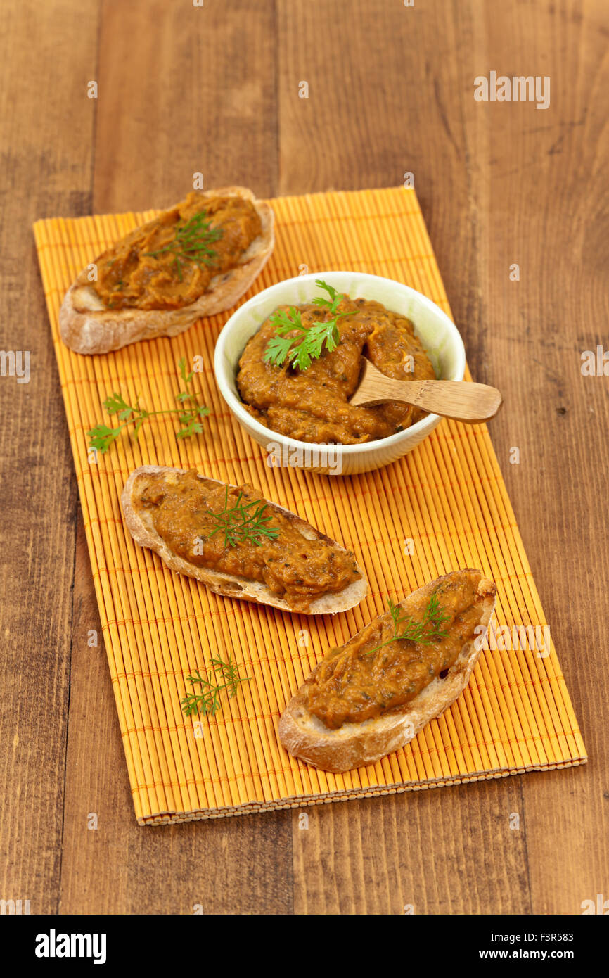 Eggplant and Zucchini Spread Stock Photo Alamy