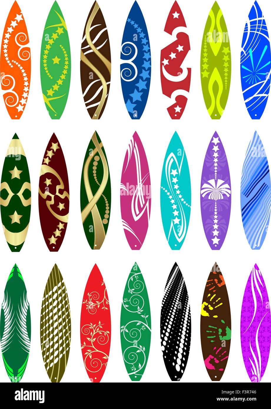 Surf Board Graphics, Stripe : Vinyl Ready Vector Art Stock Vector Image ...