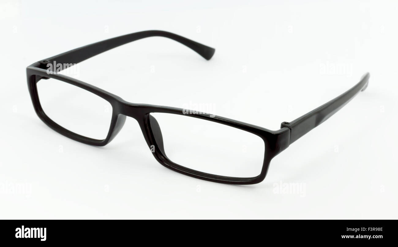 black glasses on a white background Stock Photo - Alamy