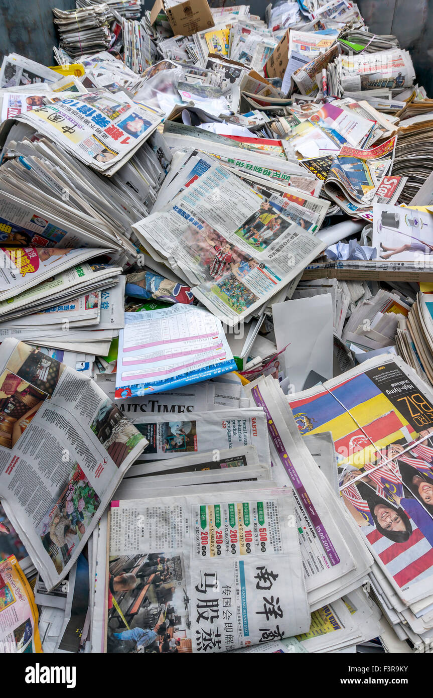 A stack of old newspaper for recycle Stock Photo Alamy