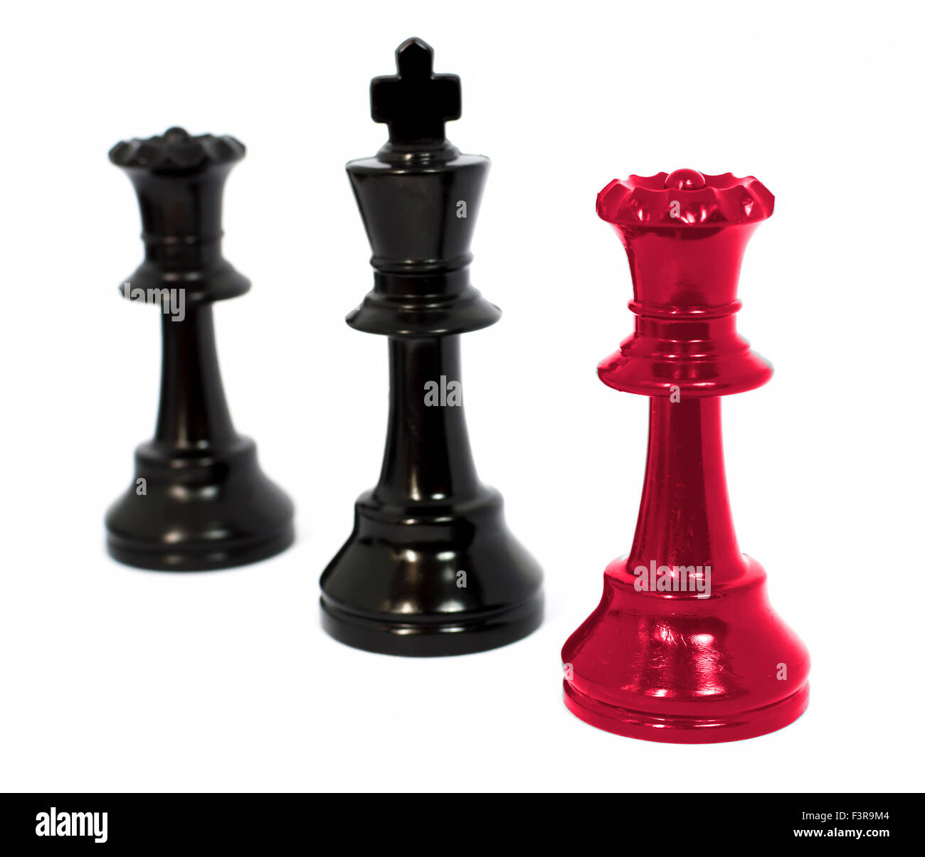 Wooden White Queen and Black Rooks Chess Pieces Stock Image - Image of  challenge, queen: 39091035