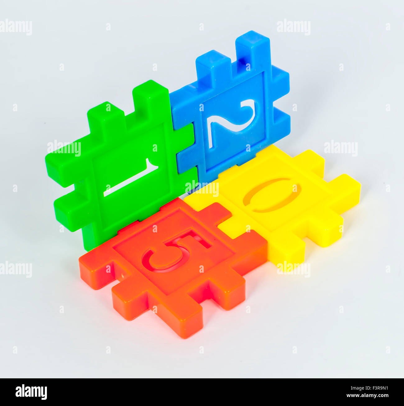 Colorful toy of numbers with white background Stock Photo - Alamy