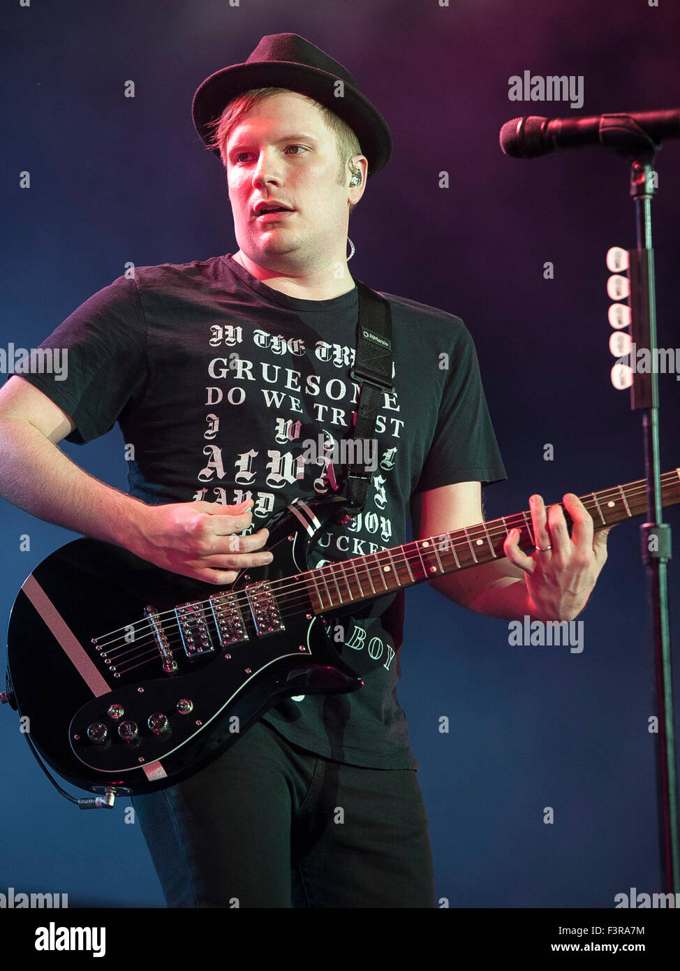 Jul 18, 2015 - Raleigh, North Carolina; USA - Singer/Guitarist PATRICK STUMP of the band Fall Out Boy performs live as their 2015 Tour makes a stop at Walnut Creek Amphitheatre located in Raleigh. Copyright 2015 Jason Moore. © Jason Moore/ZUMA Wire/Alamy Live News Stock Photo
