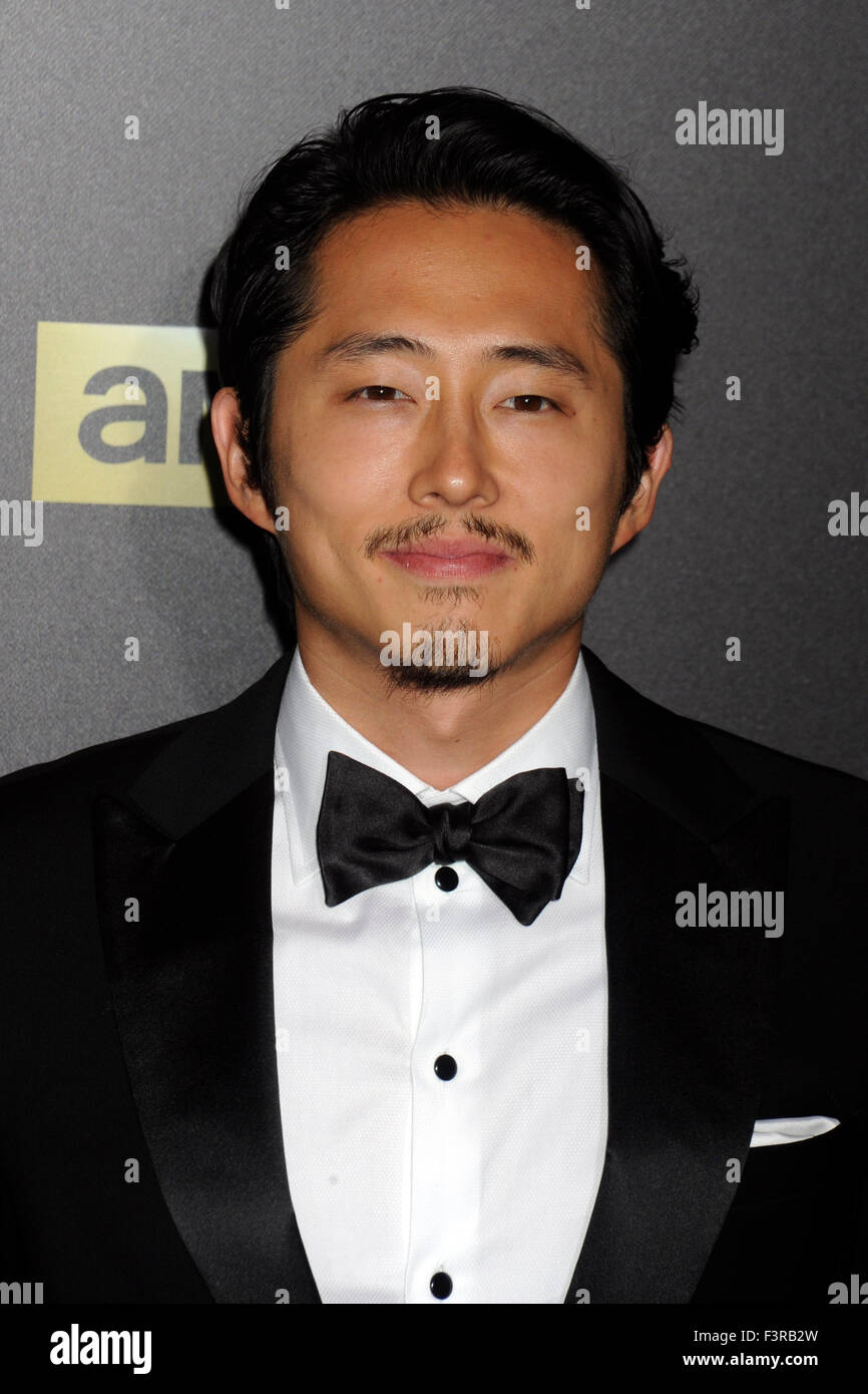 New York City. 9th Oct, 2015. Steven Yeun attends AMC's 'The Walking Dead' Season 6 Fan Premiere Event 2015 at Madison Square Garden on October 9, 2015 in New York City./picture alliance © dpa/Alamy Live News Stock Photo