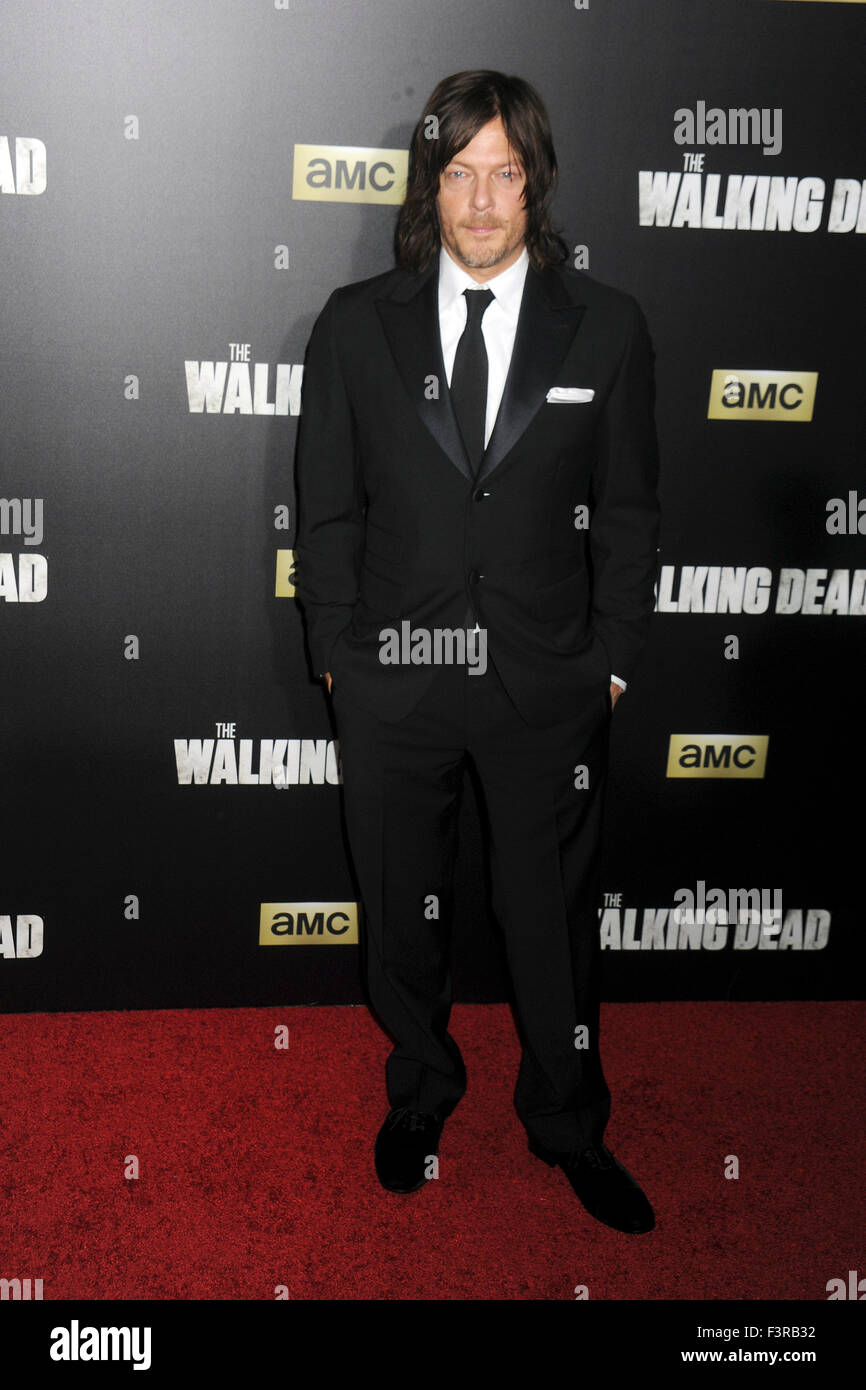 New York City. 9th Oct, 2015. Norman Reedus attends AMC's 'The Walking Dead' Season 6 Fan Premiere Event 2015 at Madison Square Garden on October 9, 2015 in New York City./picture alliance © dpa/Alamy Live News Stock Photo