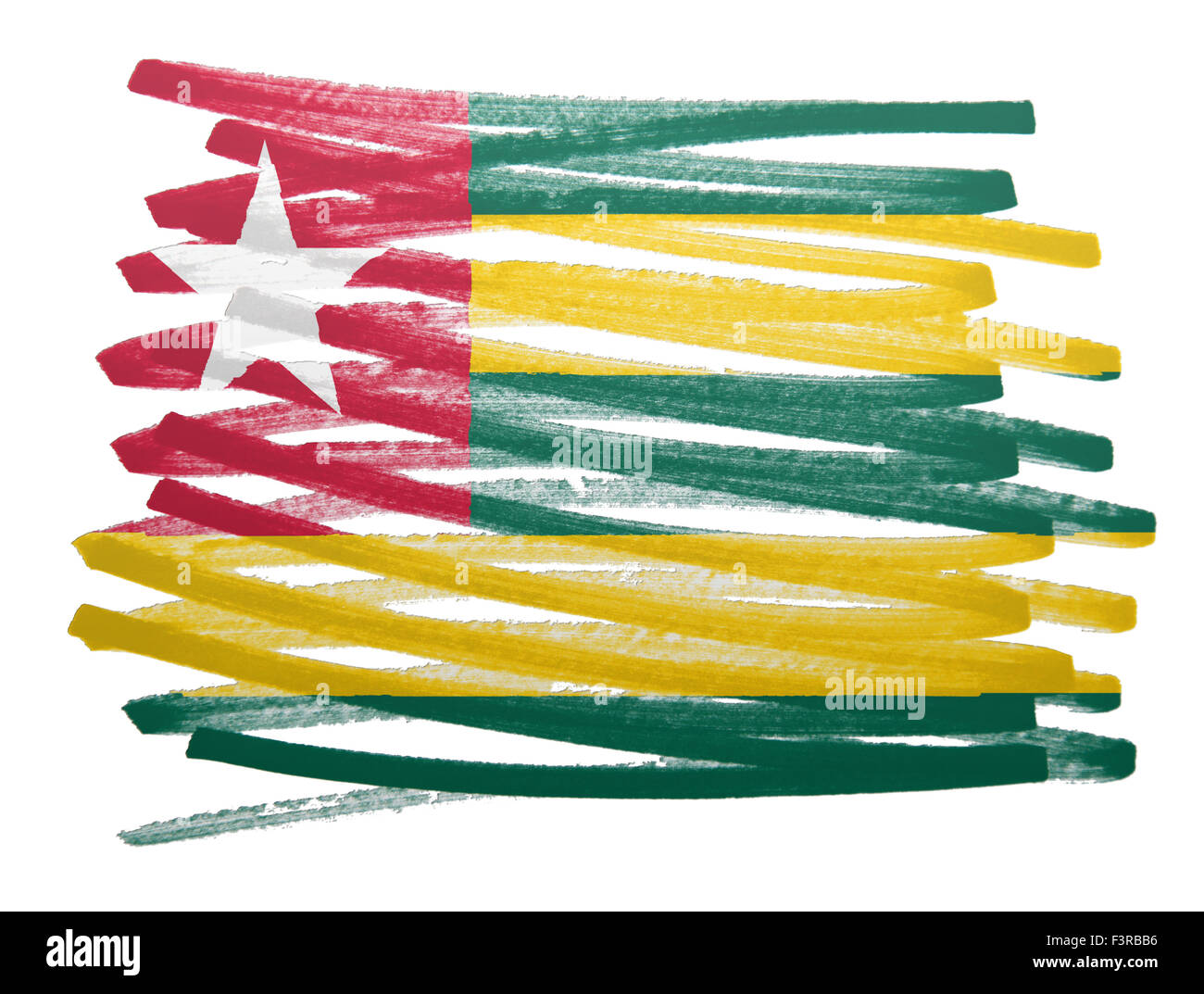 Flag illustration made with pen - Togo Stock Photo