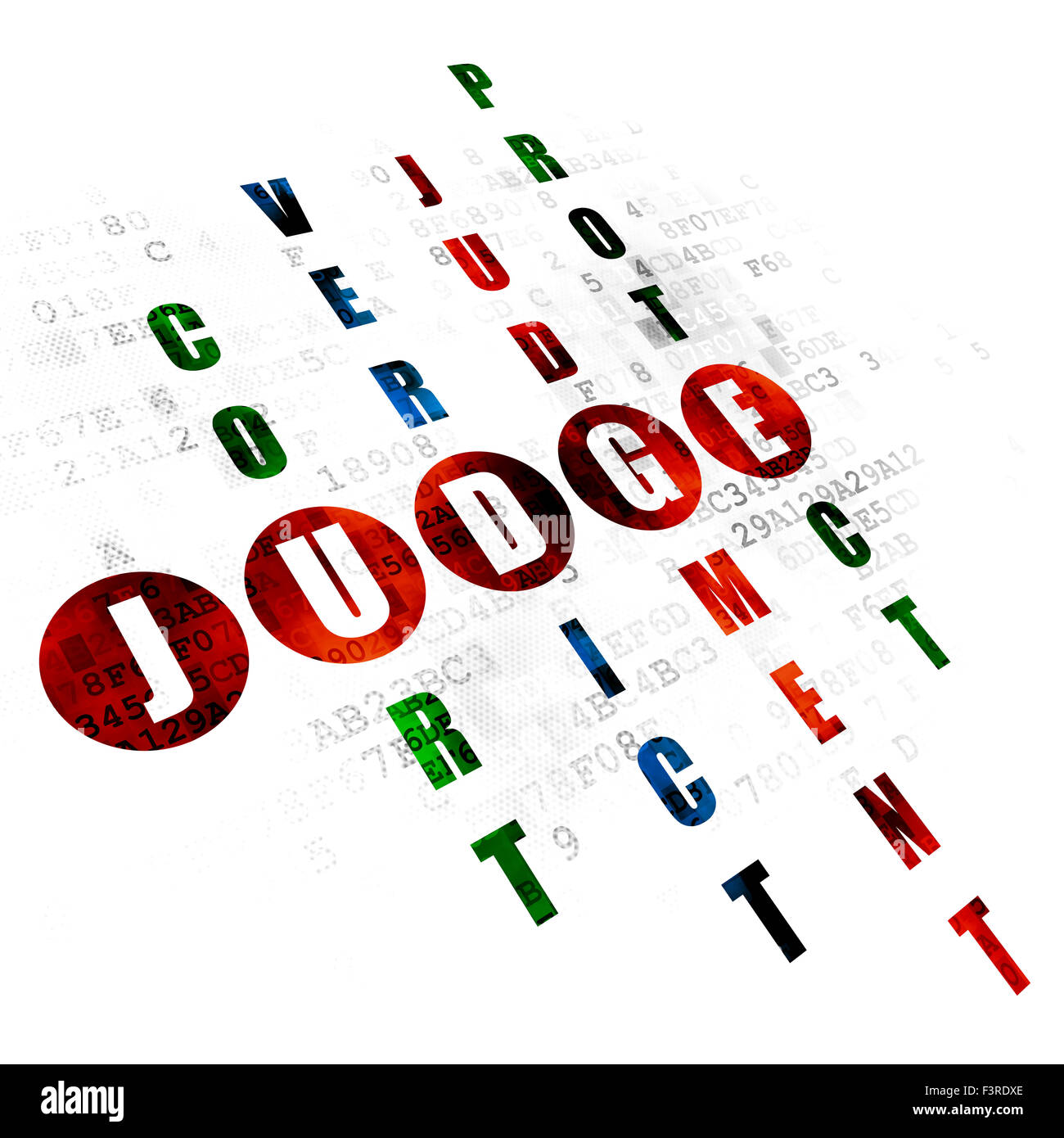 Law concept Judge in Crossword Puzzle Stock Photo Alamy