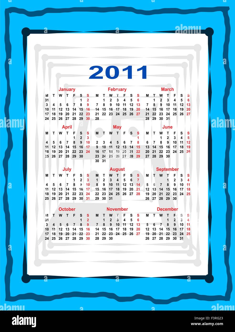 Calendar 2011 Stock Vector Images - Alamy