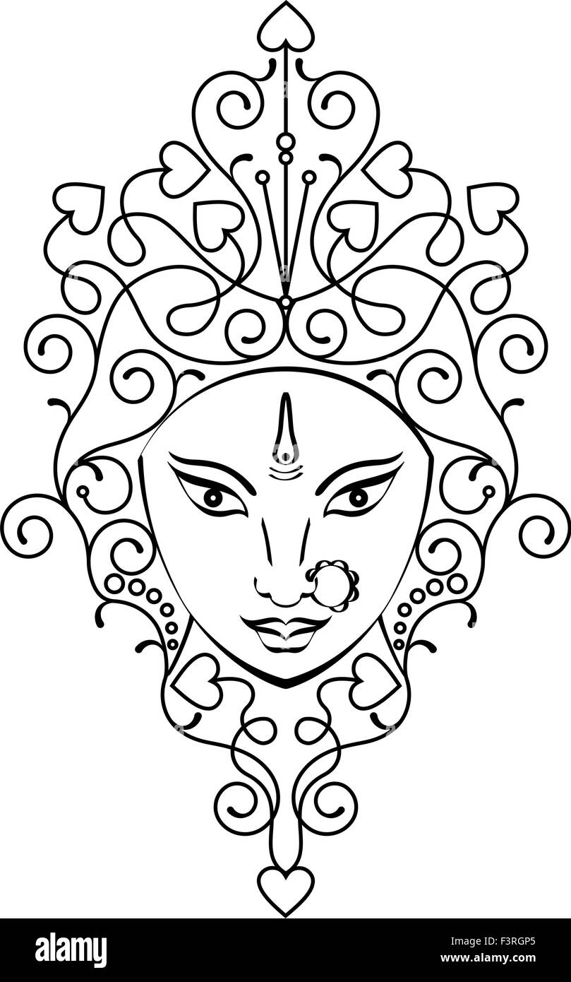 Durga Goddess of Power Vector Art Stock Vector