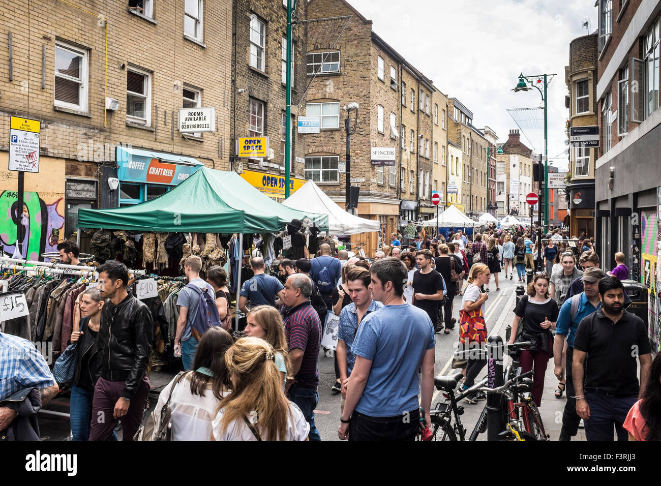 Flea Market in Brick Lane, East End, London, United Kingdom Stock Photo