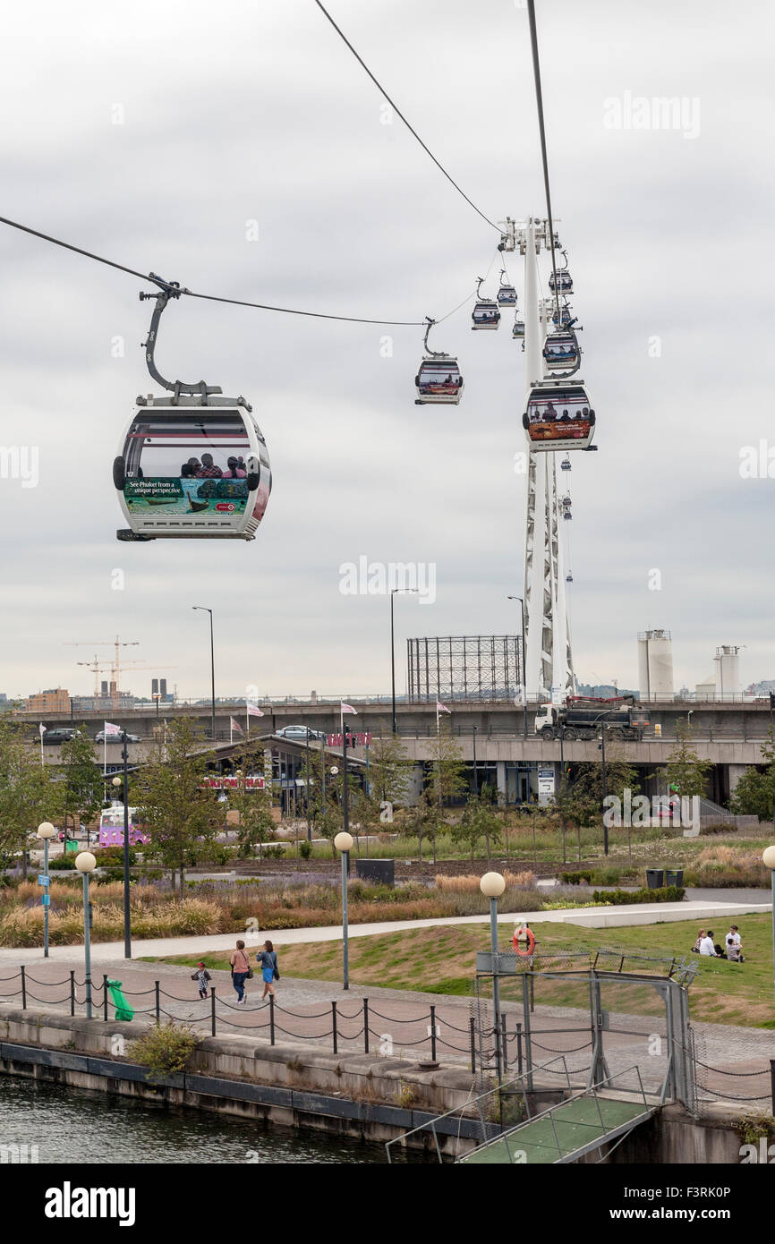 Cable car between Greenwich and Docklands, London, United Kingdom Stock