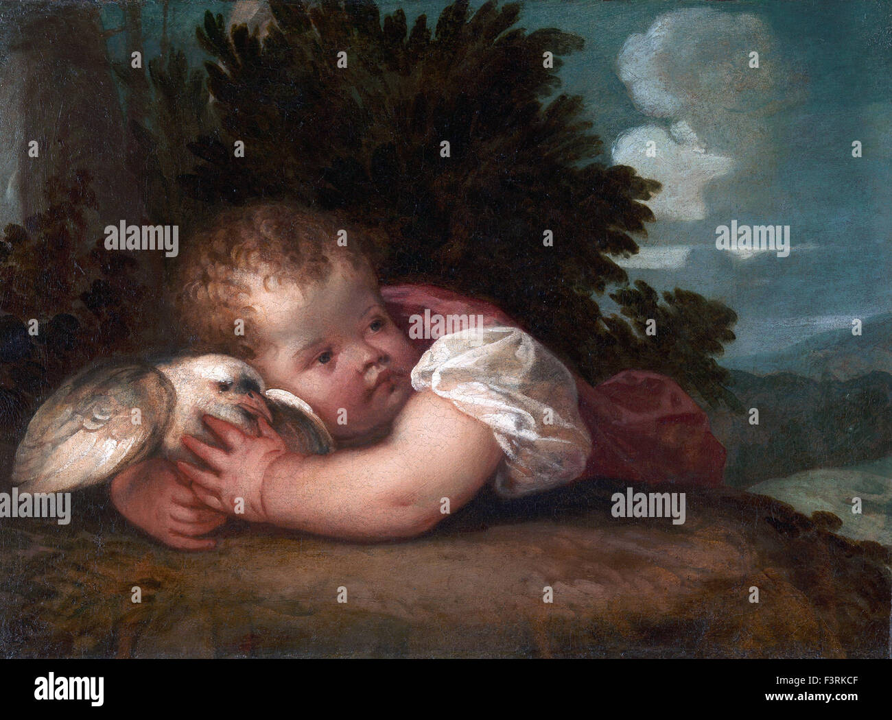 Tiziano Vecellio - Titian - A Boy with a Bird Stock Photo