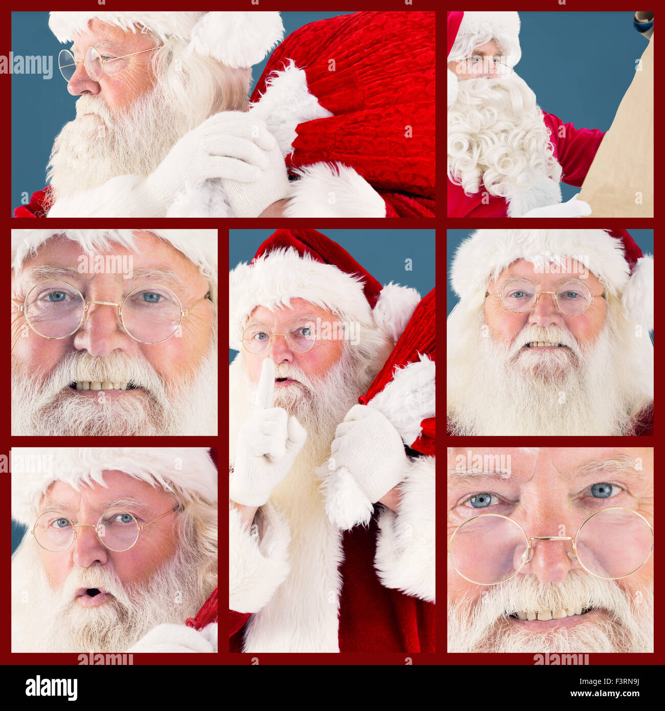 Composite image of santa claus carrying sack Stock Photo - Alamy