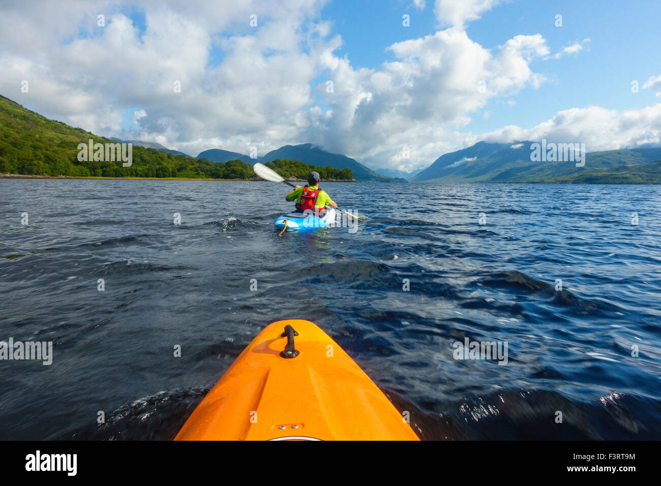 Kayaking on Loch Etive, Argyll & Bute, Scotland Stock Photo