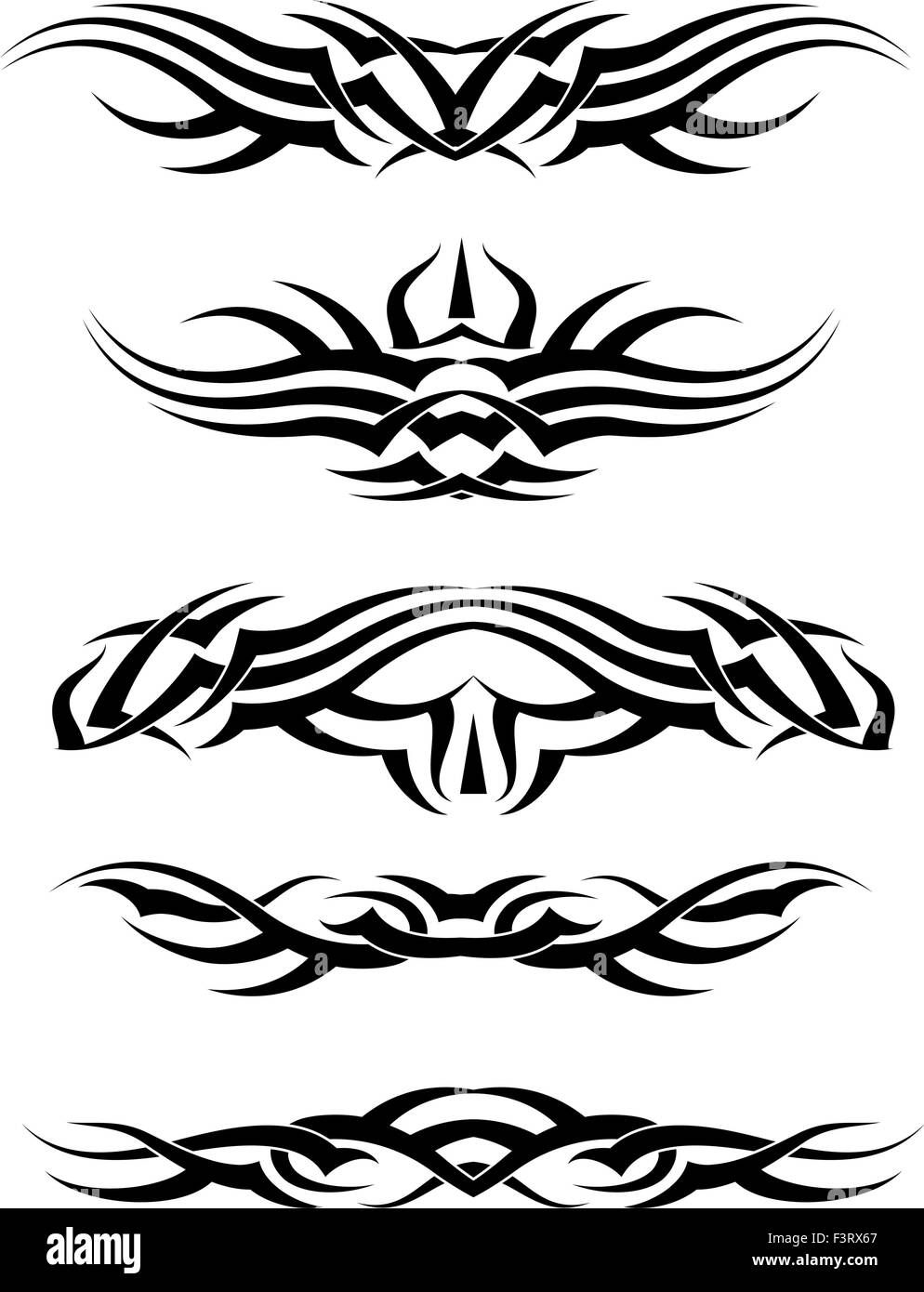 Tattoo Arm Band Set Vector Art Stock Vector