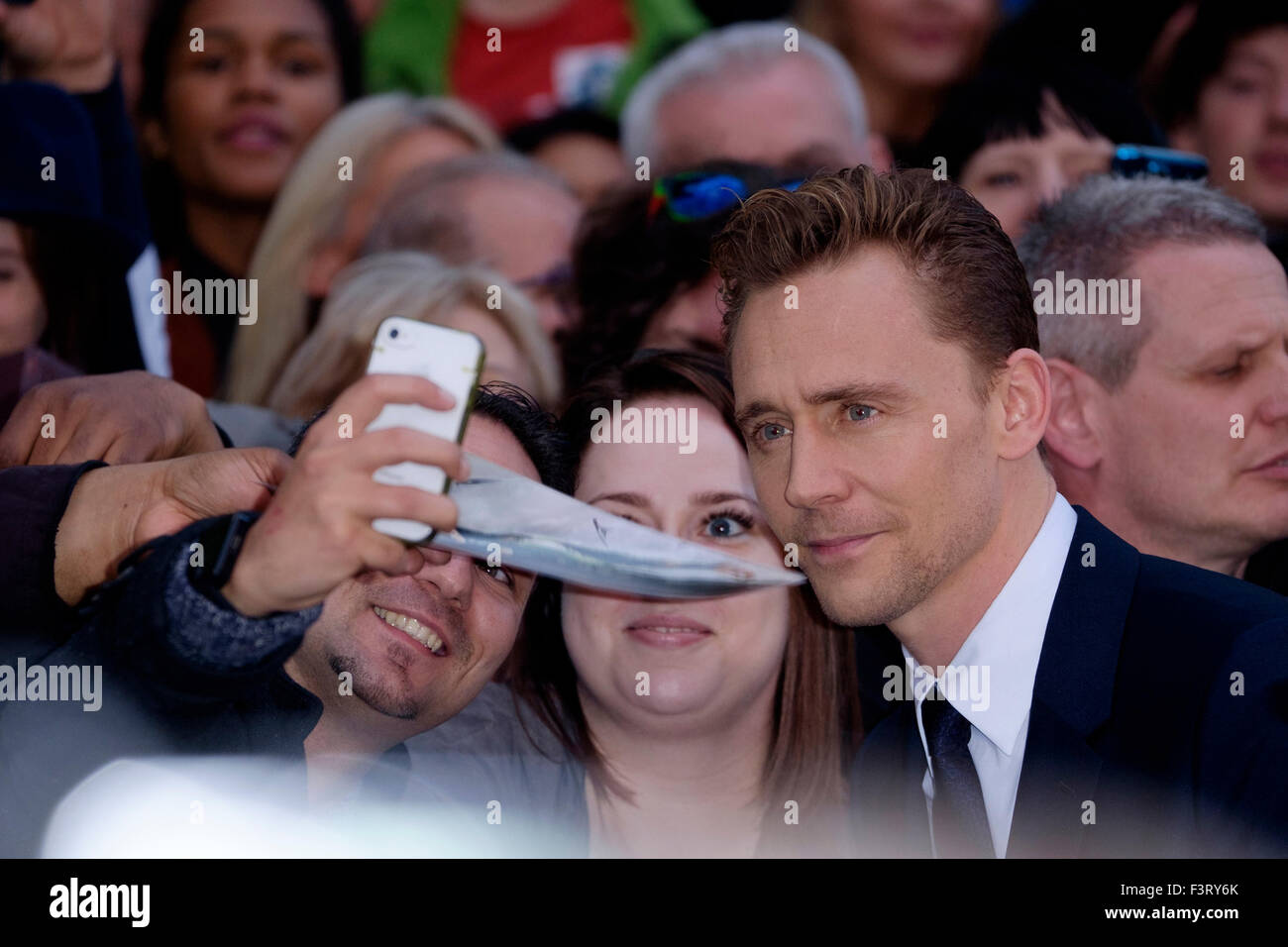 Tom Hiddleston arrives on the red carpet for the London Film Festival