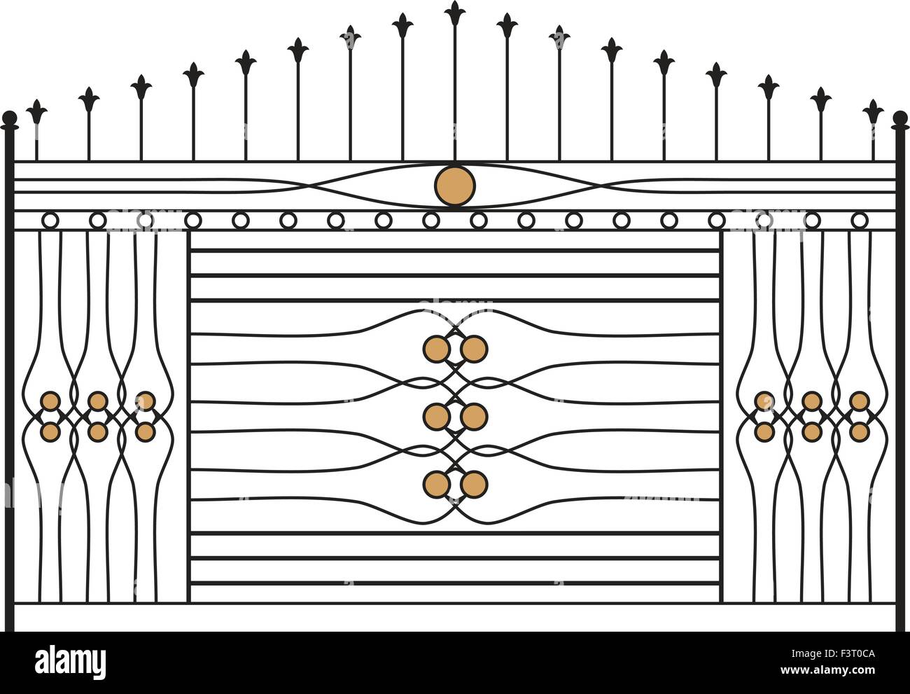 Wrought Iron Gate Door Fence Window Grill Railing Design Vector Art Stock Vector Image 4014