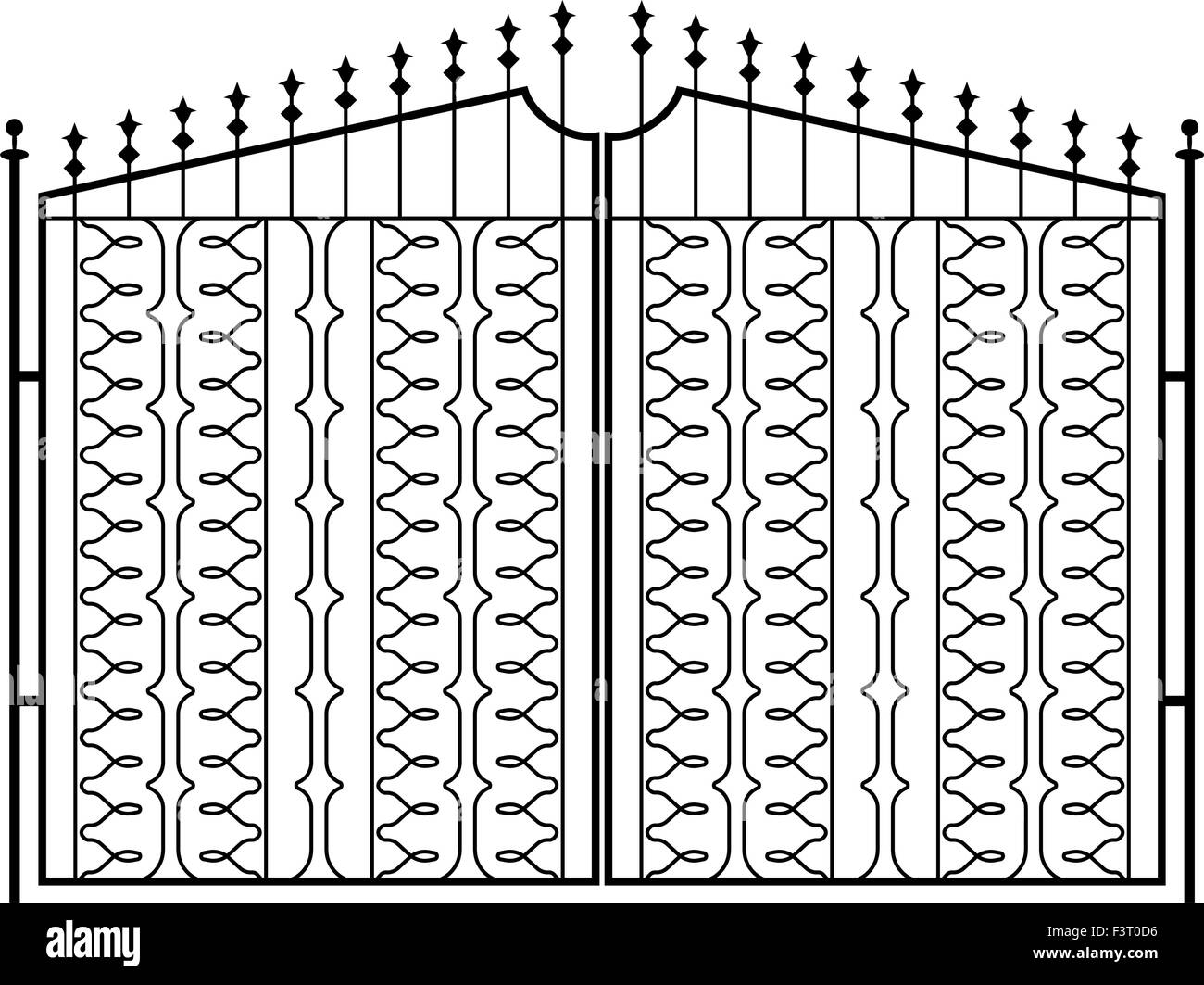 Wrought Iron Gate, Door, Fence, Window, Grill, Railing Design Vector