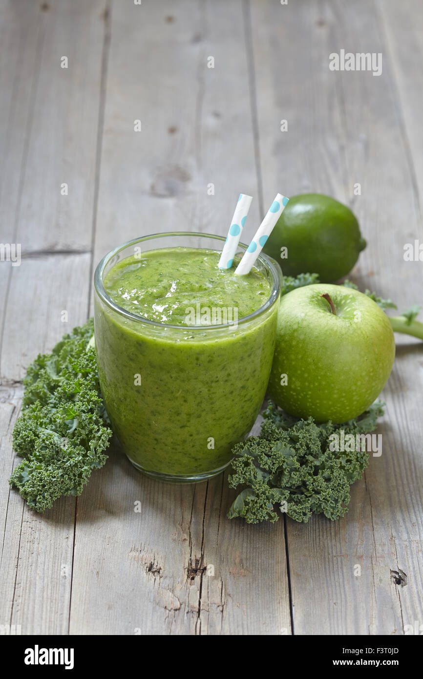 Kale green smoothie Stock Photo