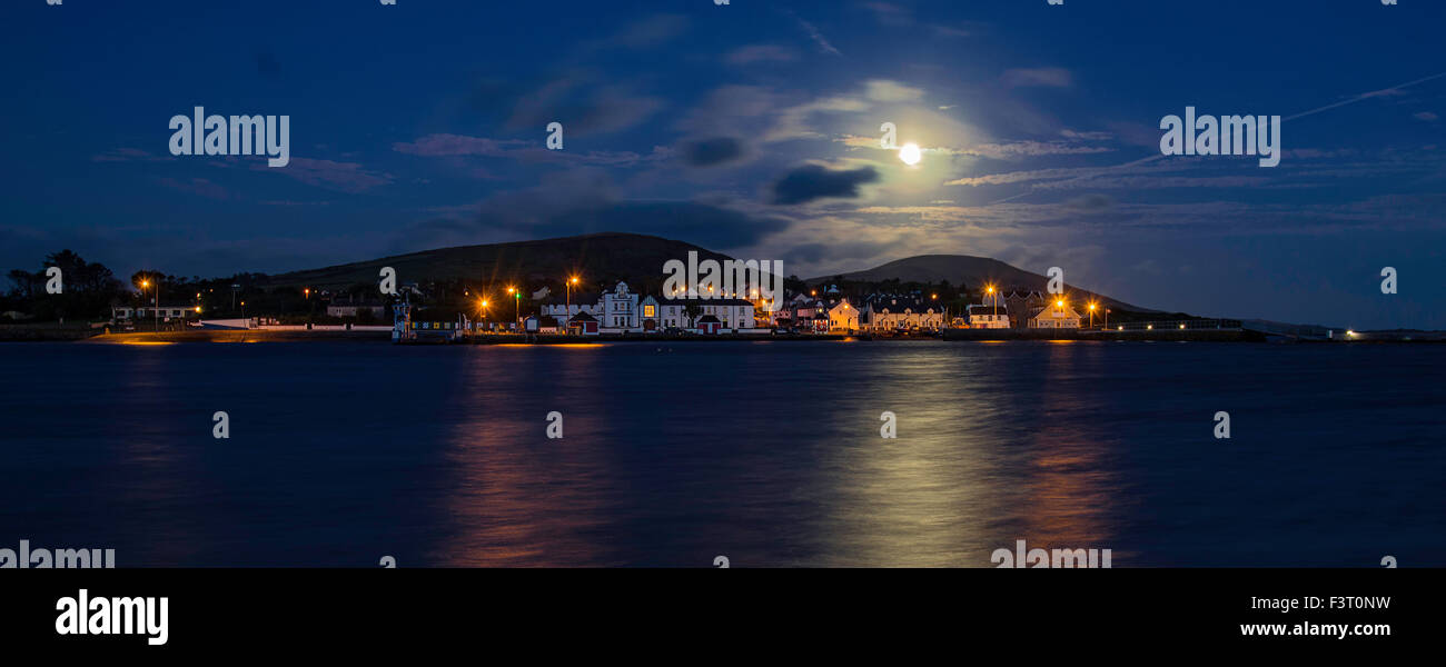 Night view of Knightstown on Valencia Island Ireland. Stock Photo