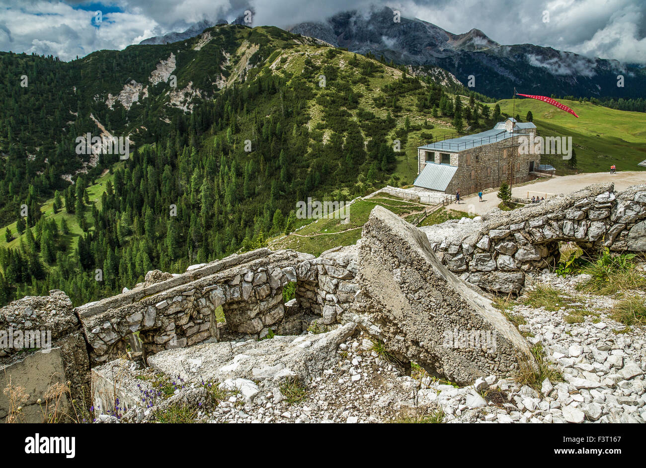 Italy Sudtirol Prato Piazza Fortress Stock Photo