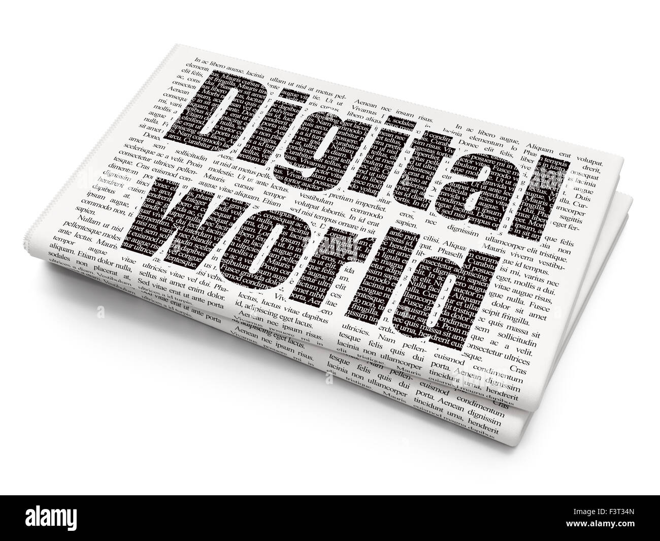 Data concept Digital World on Newspaper background Stock Photo Alamy