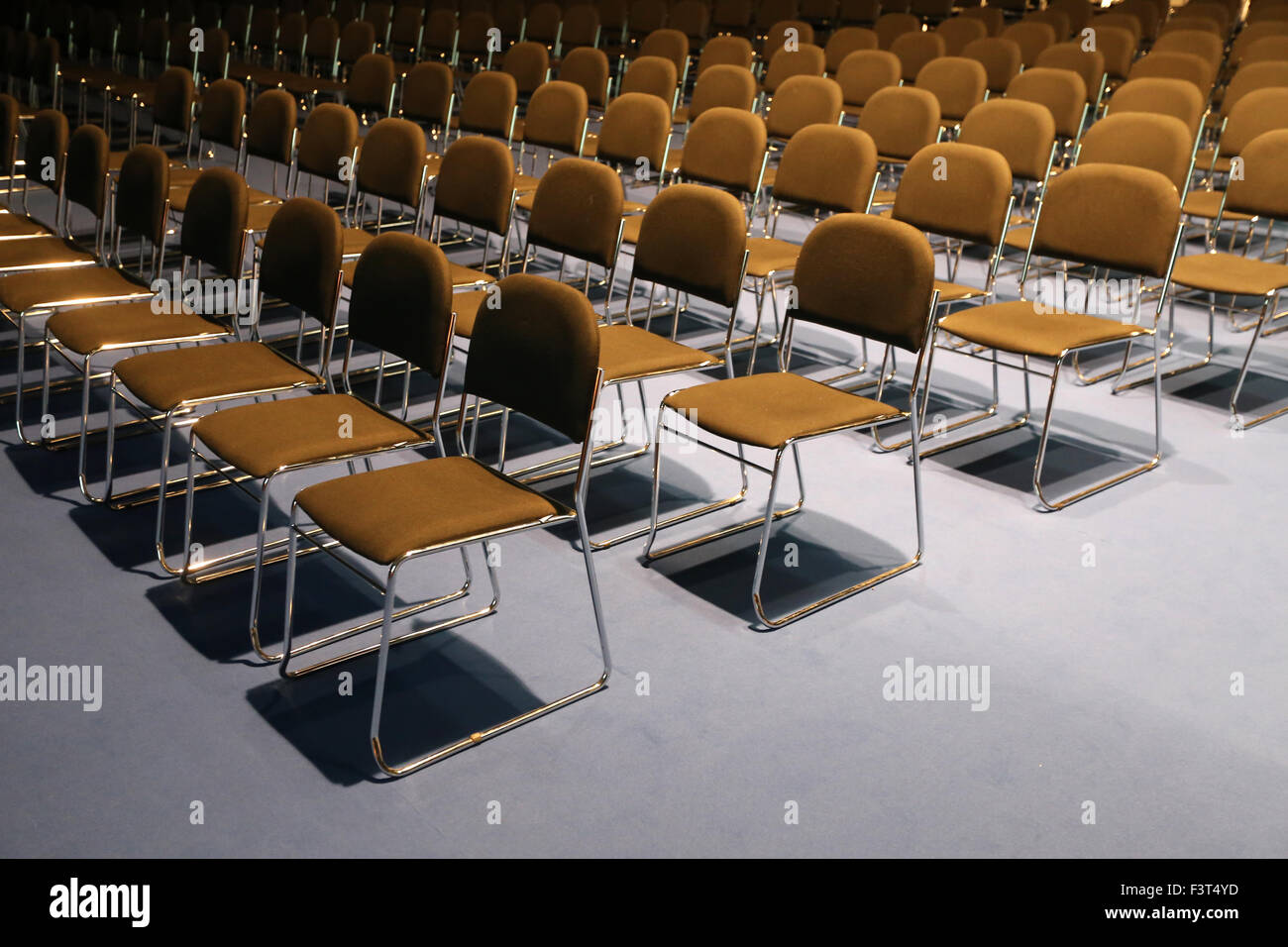 Endless rows of chairs in a modern conference hall Stock Photo