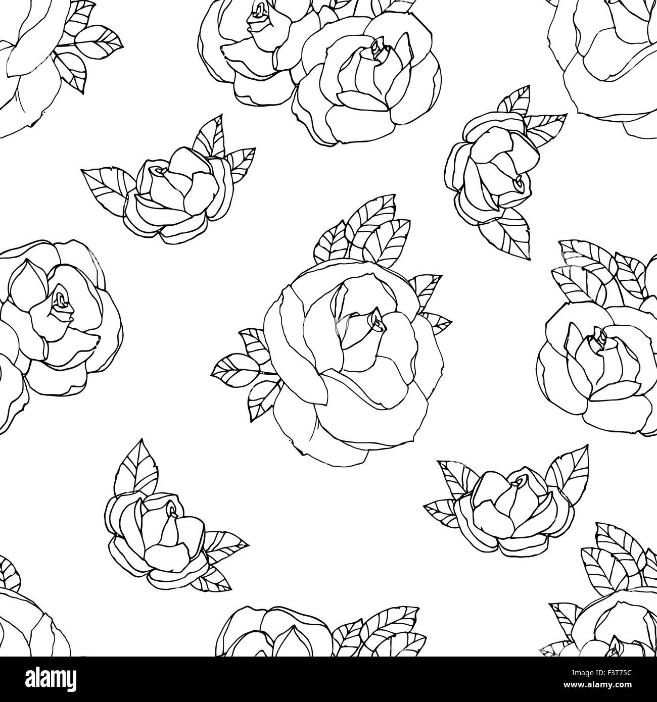 seamless pattern with roses Stock Vector Image & Art - Alamy