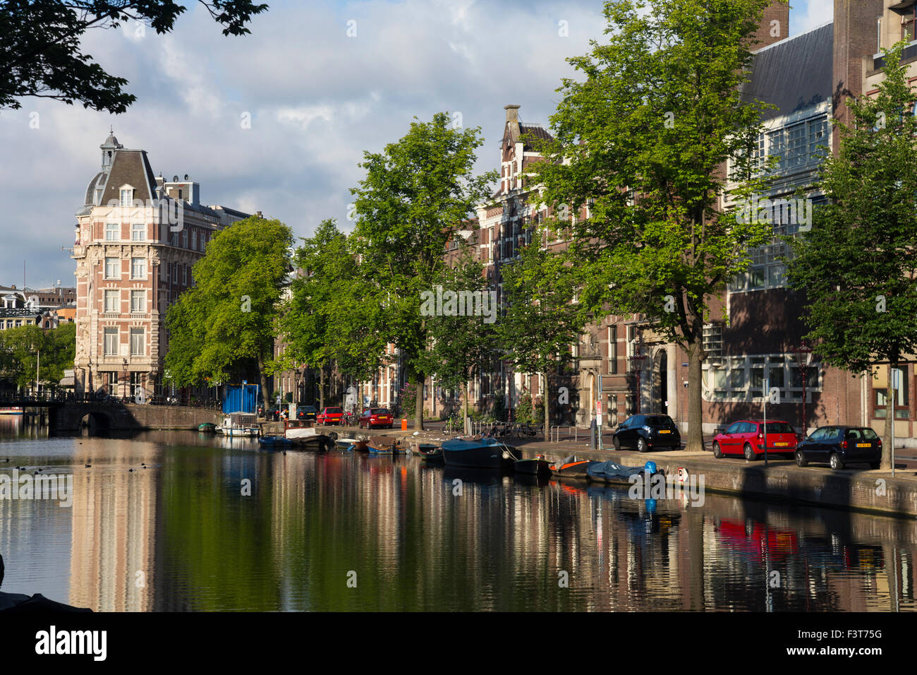 Kloveniersburgwal canal Amsterdam Stock Photo