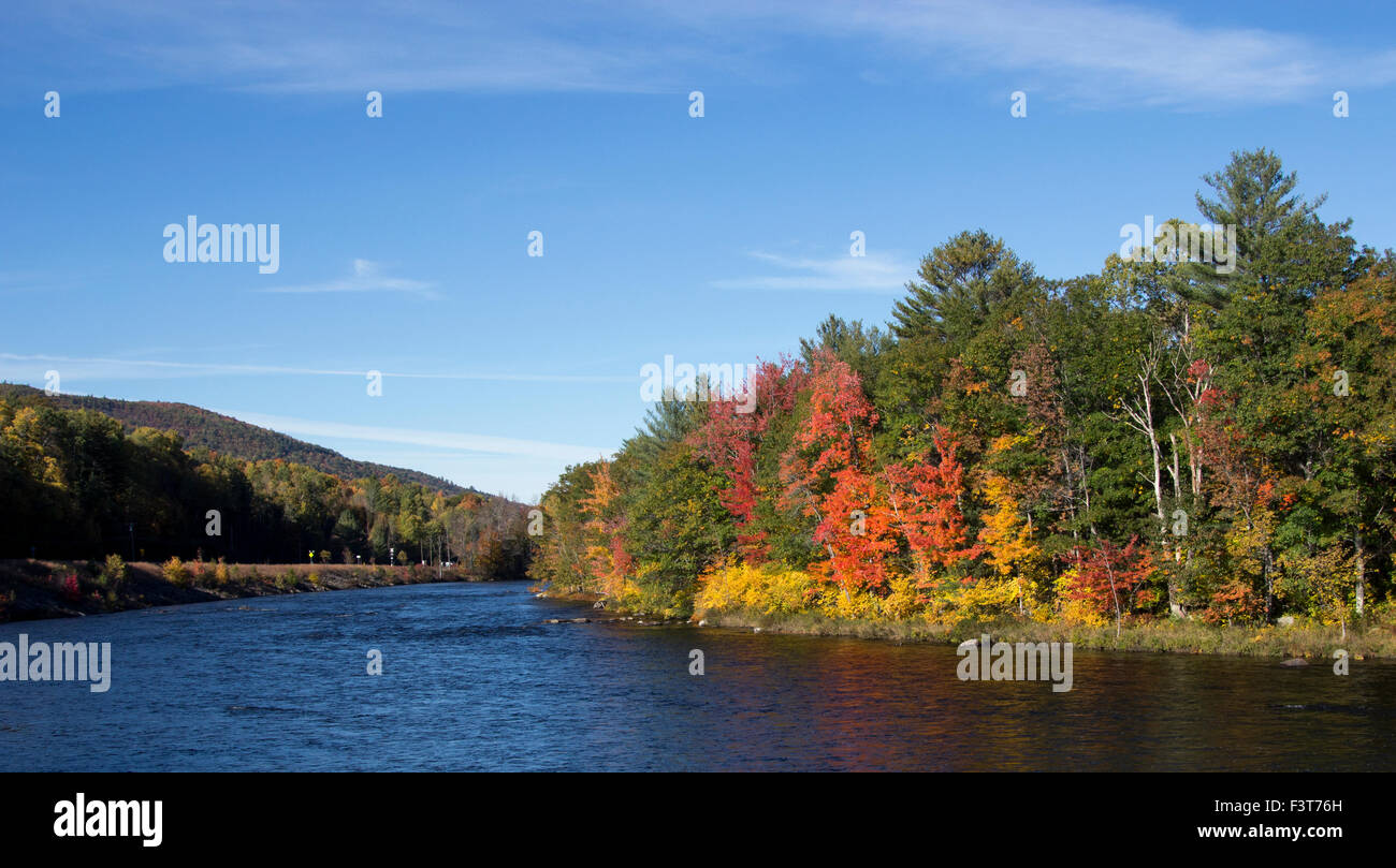 North River New York autumn river scene Hudson River Adirondack State