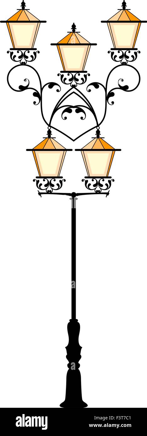 Wrought Iron Street Lamp Post Vector Art Stock Vector Image & Art - Alamy
