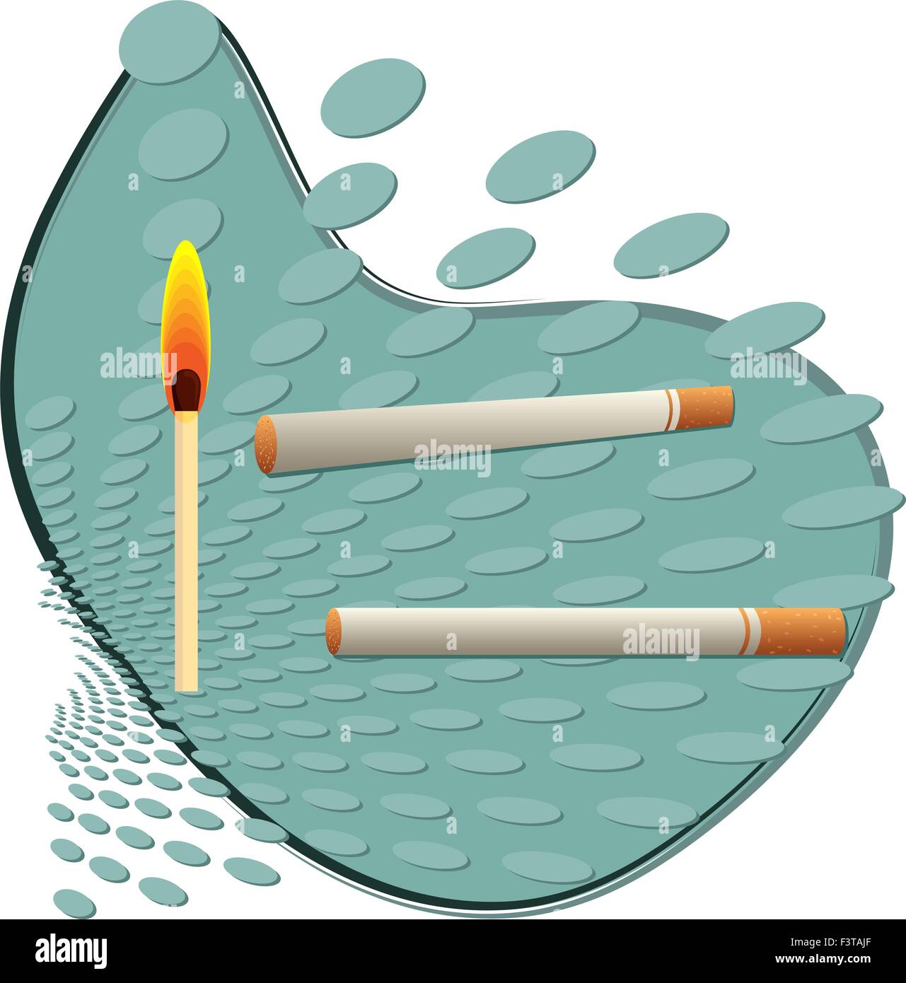 Cigarette and Matchstick Vector Art Stock Vector