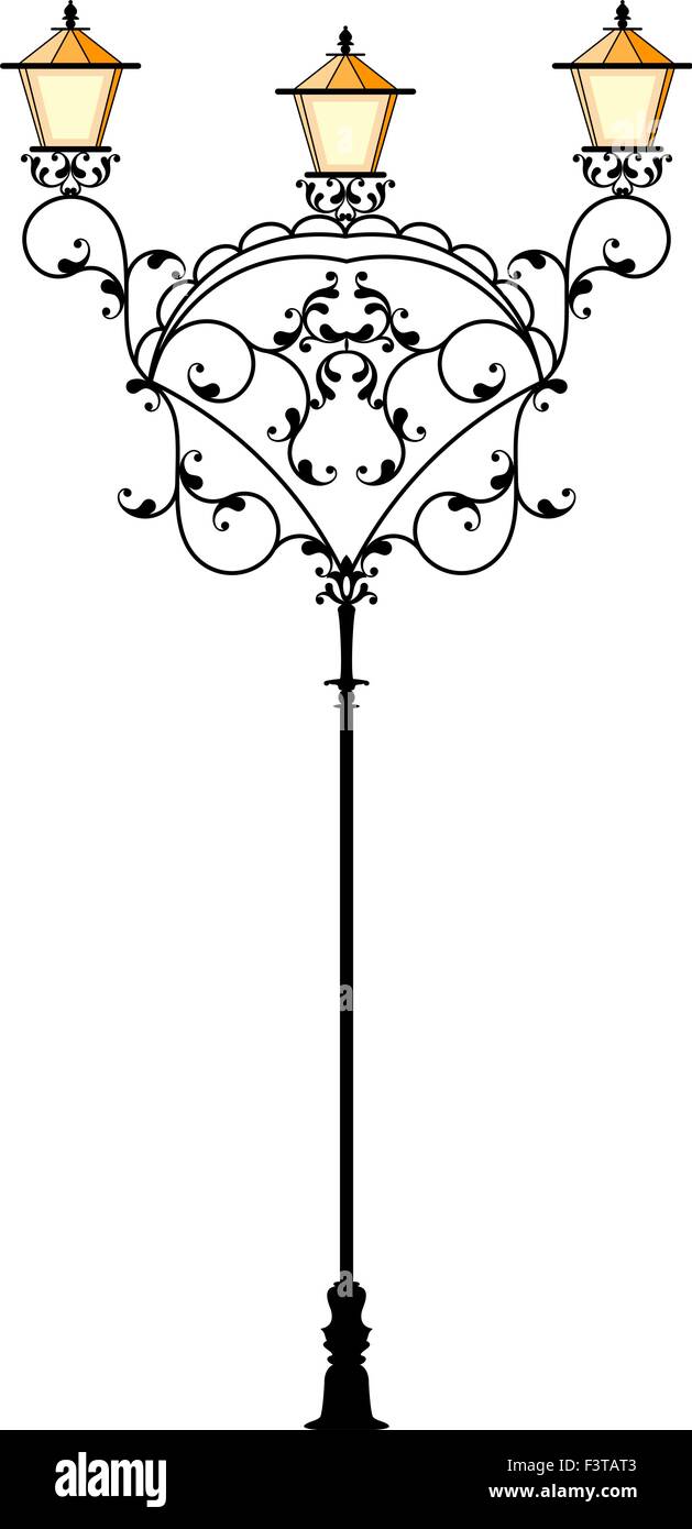 Wrought Iron Street Lamp Post Vector Art Stock Vector Image & Art Alamy