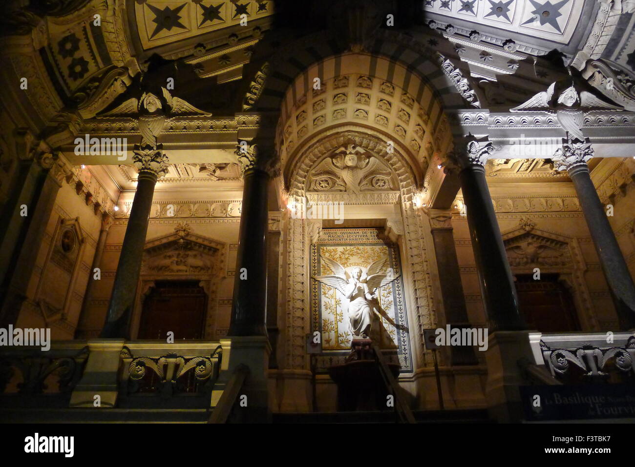 Angel at Basilica of Notre-Dame de Fourvière, Lyon, France Stock Photo