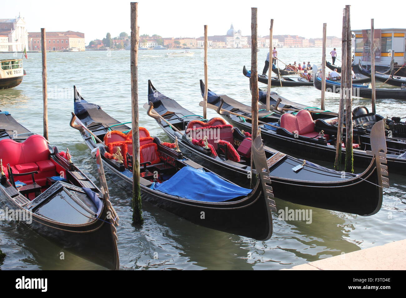 Empty gondolas moored in Venice Italy Stock Photo - Alamy