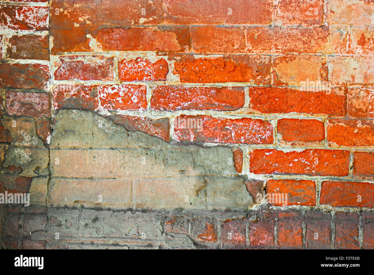 Half covered with cement brick wall. Textured background. Vintage look  Stock Photo - Alamy