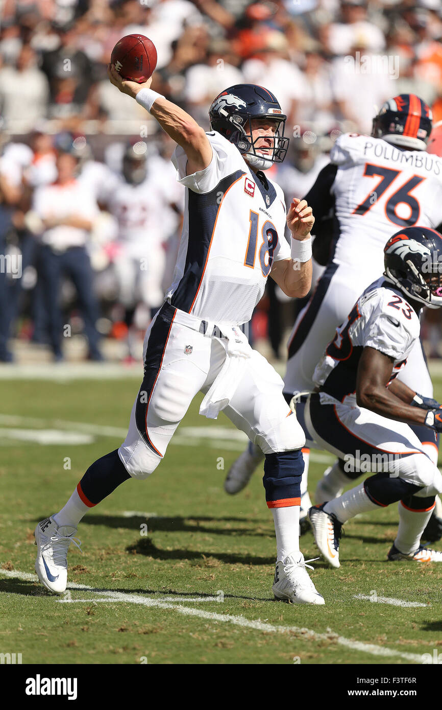 11 October 2015: Denver Broncos quarterback Peyton Manning during ...